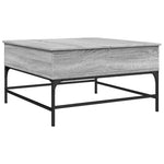 ZNTS Coffee Table Grey Sonoma 80x80x45 cm Engineered Wood and Metal 845404