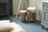 ZNTS Square Stool / Side Table Natural Grey Teak root LAW08A