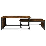 ZNTS Nesting Coffee Tables 2 pcs Smoked Oak Engineered Wood and Metal 845333