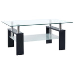 ZNTS Coffee Table Black and Transparent 95x55x40 cm Tempered Glass 330303