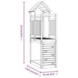 ZNTS Play Tower with Rockwall 53x110.5x214 cm Solid Wood Pine 826550