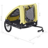 ZNTS Pet Bike Trailer Yellow and Black 92596