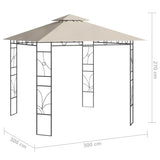 ZNTS Gazebo 3x3x2.7 m Cream 160 g/m² 313912