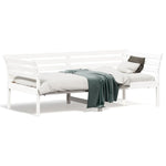 ZNTS Day Bed without Mattress White 75x190 cm Small Single Solid Wood Pine 842883