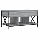 ZNTS Coffee Table Grey Sonoma 100x55x50 cm Engineered Wood and Metal 845339