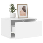 ZNTS Wall-mounted Bedside Cabinets with LED Lights 2 pcs White 836827