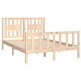 ZNTS Bed Frame with Headboard Solid Wood Pine 120x200 cm 3188161