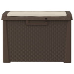 ZNTS Garden Storage Box with Seat Cushion Brown 125 L PP 364212