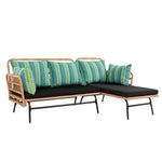 ZNTS Outdoor 3 Piece Sectional Set Patio Furniture, Rope Woven L-Shaped Conversation Sofa Set for 00283013