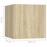 ZNTS Bedside Cabinets 2 pcs Sonoma Oak 30.5x30x30 cm Engineered Wood 3079716