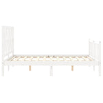 ZNTS Bed Frame without Mattress White 140x200 cm Solid Wood Pine 3192492