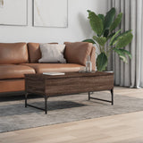 ZNTS Coffee Table Brown Oak 100x50x40 cm Engineered Wood and Metal 845380