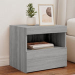 ZNTS Bedside Cabinets with LED Lights 2 pcs Grey Sonoma 50x40x45 cm 836774