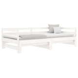 ZNTS Day Bed with Trundle without Mattress White 80x200 cm Solid Wood 840139