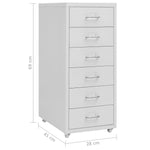 ZNTS Mobile File Cabinet Grey 28x41x69 cm Metal 335917