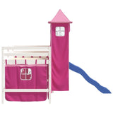 ZNTS Kids' Loft Bed with Tower without Mattress Pink 80x200 cm 3207068