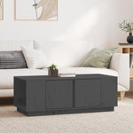 ZNTS Coffee Table Grey 110x50x40 cm Solid Wood Pine 814431