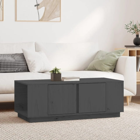 ZNTS Coffee Table Grey 110x50x40 cm Solid Wood Pine 814431