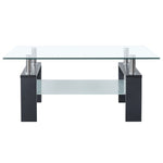 ZNTS Coffee Table Grey and Transparent 95x55x40 cm Tempered Glass 330305
