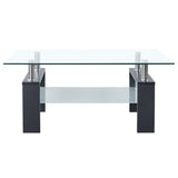 ZNTS Coffee Table Grey and Transparent 95x55x40 cm Tempered Glass 330305