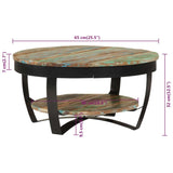 ZNTS Coffee Table Solid Reclaimed Wood 65x32 cm 244674