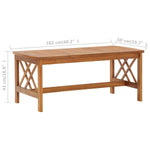 ZNTS Coffee Table 102x50x43 cm Solid Acacia Wood 310265