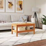 ZNTS Coffee Table Wax Brown 80x50x40 cm Solid Wood Pine 844469