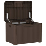 ZNTS Garden Storage Box with Seat Cushion Brown 125 L PP 364212