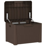 ZNTS Garden Storage Box with Seat Cushion Brown 125 L PP 364212