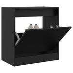 ZNTS Shoe Cabinet Black 60x34x63.5 cm Engineered Wood 839939