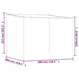 ZNTS Gazebo Beige 3x3 m 180 g/m² Fabric and Steel 362463