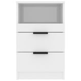 ZNTS Bedside Cabinet High Gloss White Engineered Wood 811244