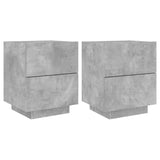 ZNTS Bedside Cabinets with LED Lights 2 pcs Concrete Grey Engineered Wood 836742