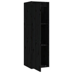 ZNTS Wall Cabinets 2 pcs Black 30x30x100 cm Solid Pinewood 813514