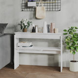 ZNTS Console Table High Gloss White 102x30x80 cm Engineered Wood 808329