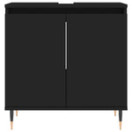 ZNTS 3 Piece Bathroom Furniture Set Black Engineered Wood 3190268