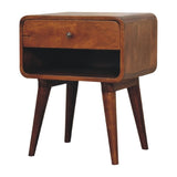 Curve Open Slot Chestnut Bedside IN3363