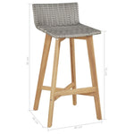 ZNTS Bar Chairs 2 pcs Solid Acacia Wood 44229