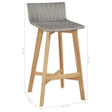 ZNTS Bar Chairs 2 pcs Solid Acacia Wood 44229