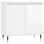 ZNTS 3 Piece Bathroom Cabinet Set High Gloss White Engineered Wood 3187783