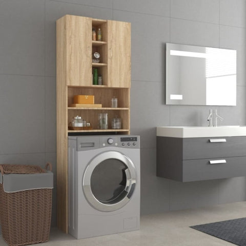 ZNTS Washing Machine Cabinet Sonoma Oak 64x25.5x190 cm 808425