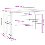 ZNTS Dining Table Smoked Oak 120x60x76 cm Engineered Wood 815387