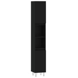 ZNTS 3 Piece Bathroom Furniture Set Black Engineered Wood 3190276