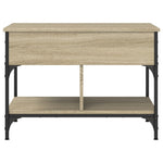 ZNTS Coffee Table Sonoma Oak 70x50x50 cm Engineered Wood and Metal 845362