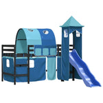 ZNTS Kids' Loft Bed with Tower without Mattress Blue 80x200 cm 3207097