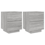 ZNTS Bedside Cabinets with LED Lights 2 pcs Grey Sonoma Engineered Wood 836746