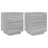 ZNTS Bedside Cabinets with LED Lights 2 pcs Grey Sonoma Engineered Wood 836746