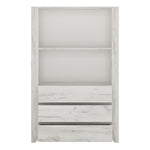 Angel 3 Drawer Cupboard with Open Shelf in White Craft Oak 4213262