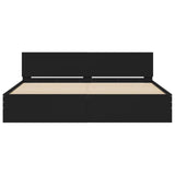 ZNTS Bed Frame without Mattress Black 200x200 cm 3207456