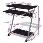 ZNTS Compact Computer Desk with Pull-out Keyboard Tray Black 20051